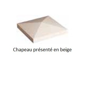 CHAPEAU 40X40 SAS POINTE DE DIAMANT GRIS