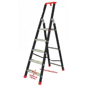 AP ESCABEAU 5 MARCHES ALU EPOXY NOIR  ALTO 60 - SUPER PRO