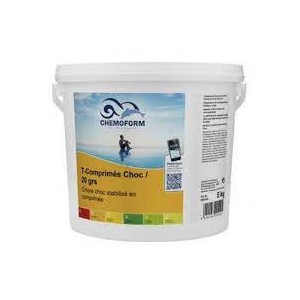 Chlore choc stabilis&eacute; en comprim&eacute;s 5kg