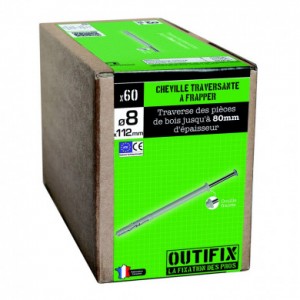  CHEVILLE A FRAPPER DIAMETRE 8X112 MM BOITE 60 PIECES