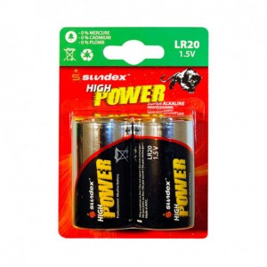  PILE LR20 SUPER ALCALINE SUNDEX PACK2