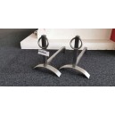  CHENETS EN ACIER DECOR ANNEAU