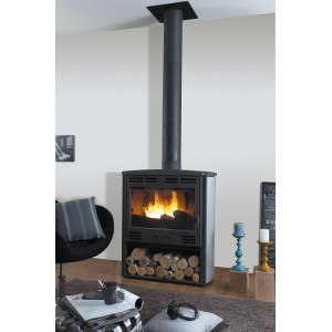 POELE GODIN GRAND BOIS EMAIL.GRIS ARGENT